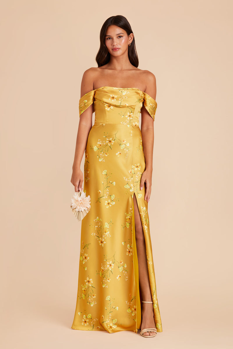 Marigold Le Fleur Mia Matte Satin Convertible Dress by Birdy Grey